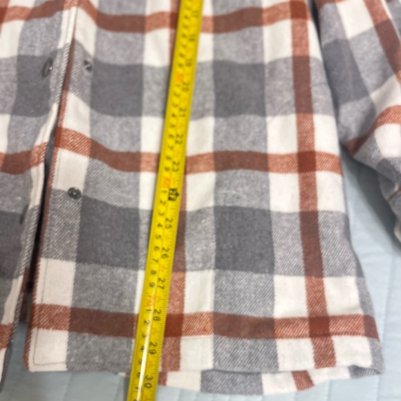 NWT women's tops HFX Plaid Button-Up shirt Jacket size large - Picture 9 of 10